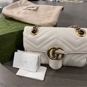 Gucci Cream Leather Mini Bag with Gold Hardware